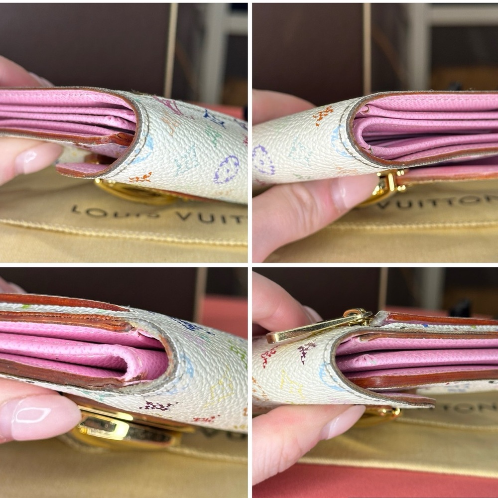 Louis Vuitton White Multicolor Joey Bifold Wallet - Picture 6 of 15
